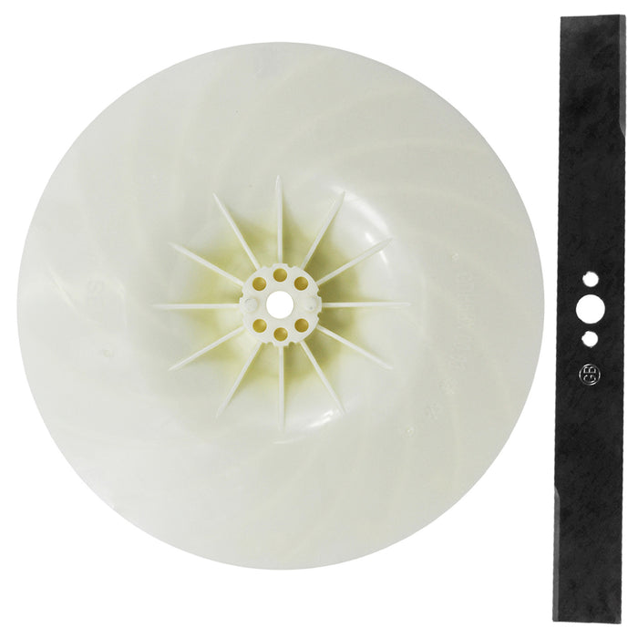 Blade for Titan TTB1019HVM Lawnmower 36cm Replacement + Impeller Fan