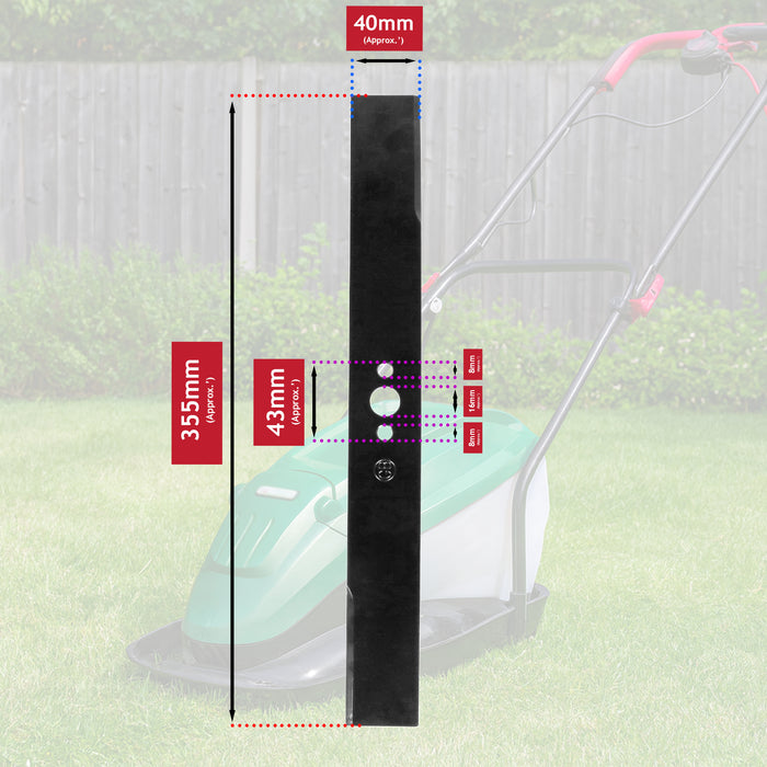 Blade for Qualcast MEH1836 Lawnmower 36cm GDH8BX.00.02 Metal Cutter + Sharpener Attachment