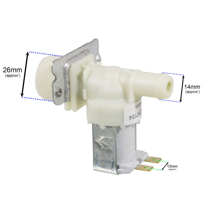 Universal Dishwasher Solenoid Valve Electric Water Fill Single Inlet 3/4" 14mm
