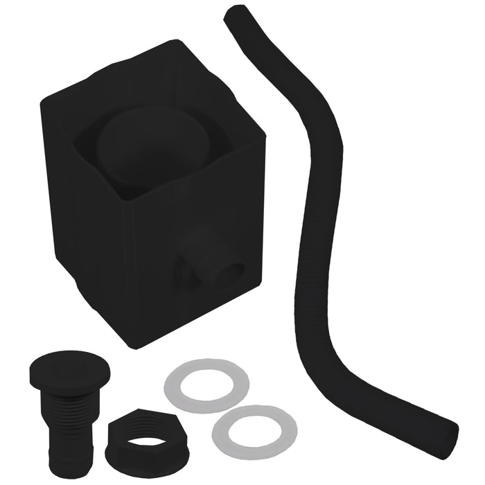 Rainwater Diverter 65mm Square 68mm Round Downpipe Water Butt Kit (Black)