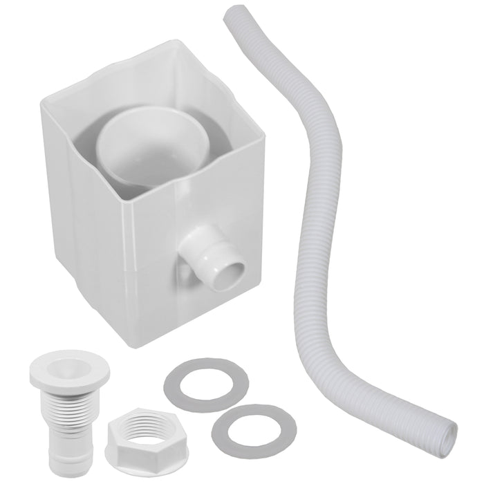 Rainwater Diverter 65mm Square 68mm Round Downpipe Water Butt Kit (White)