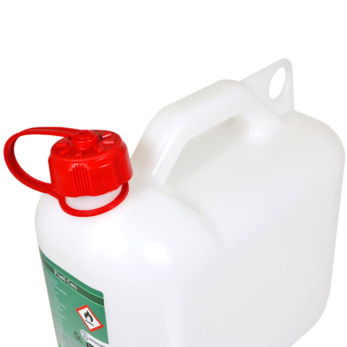 Fuel Can 5L Large Plastic Petrol Diesel Jerry Can Clear Opaque Extension Spout