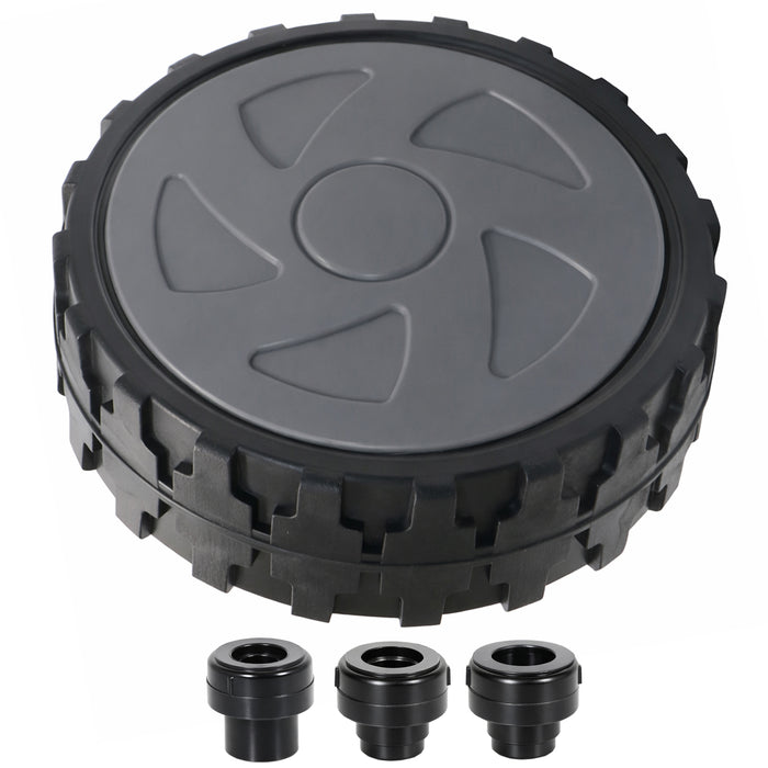 Universal 6.4" Lawnmower Wheel 163mm Tyre Reducer Bushes 48mm Wide