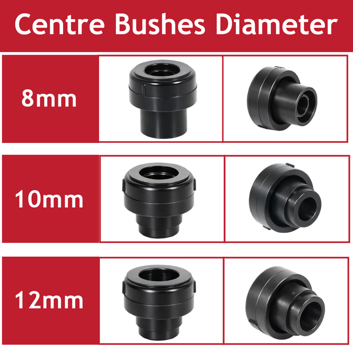 Universal 6.4" Lawnmower Wheel 163mm Tyre Reducer Bushes 48mm Wide