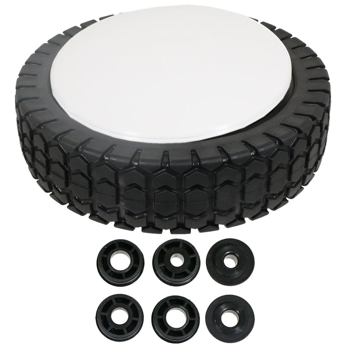 Universal 7" Lawnmower Wheel 175mm Tyre Reducer Bushes