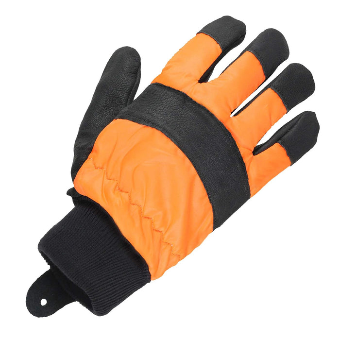 Large Hi Visibility Chainsaw Comfort Safety Gloves - Size 10