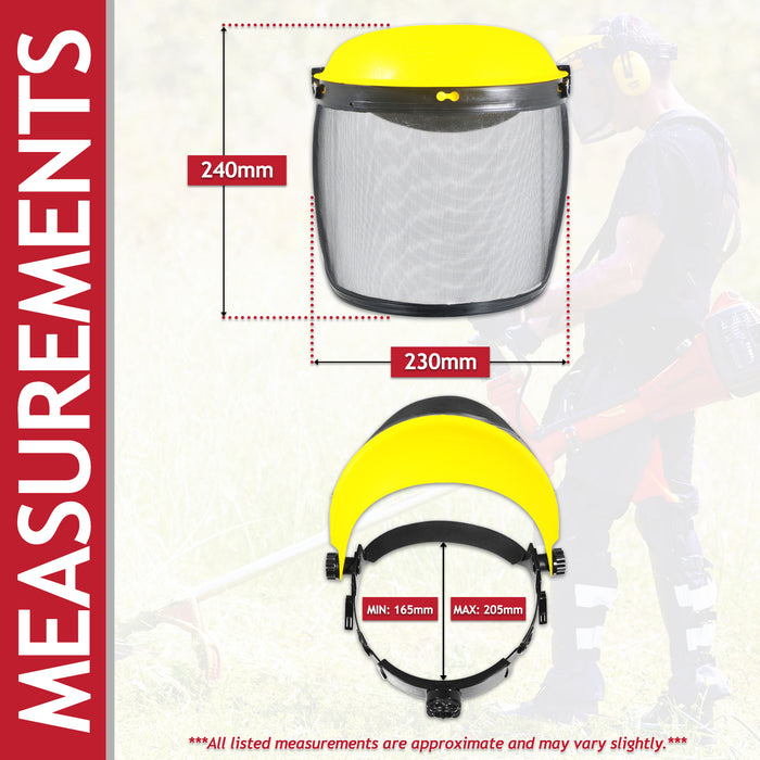 Face Shield Ear Muffs Safety Goggles Kit Adjustable Mesh Visor Eyes Ears Protection PPE Set (One Size Fits All)