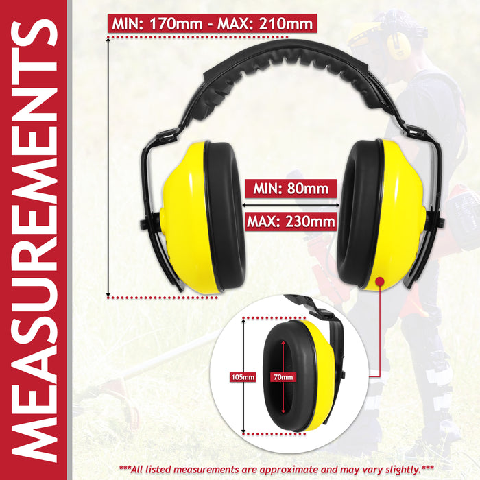 Face Shield Ear Muffs Safety Kit Adjustable Mesh Visor Eyes Ears Protection PPE Set (One Size Fits All)