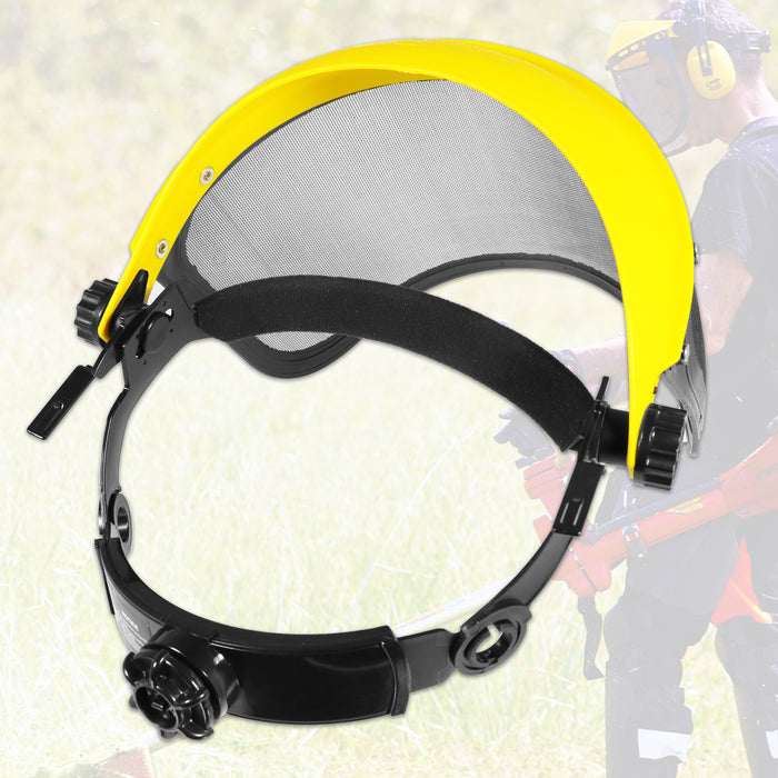 Face Shield Ear Muffs Safety Kit Adjustable Mesh Visor Eyes Ears Protection PPE Set (One Size Fits All)