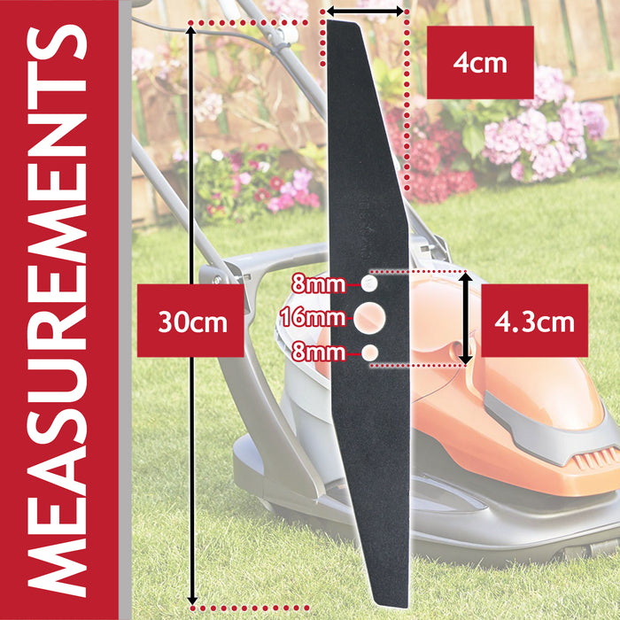 Blade for Flymo Easi Glide 300 Hover Micro Compact HC300 MC300 FLY004 Lawnmower (30cm) + Spacers