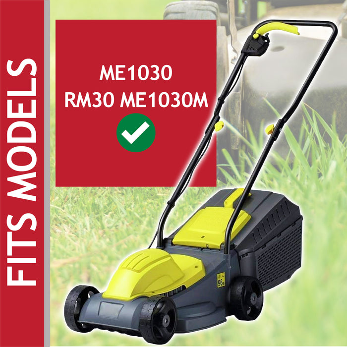 Metal Blade for Powerbase ME1030 RM30 ME1030M Lawnmower (30cm) + Drill Sharpener Attachment