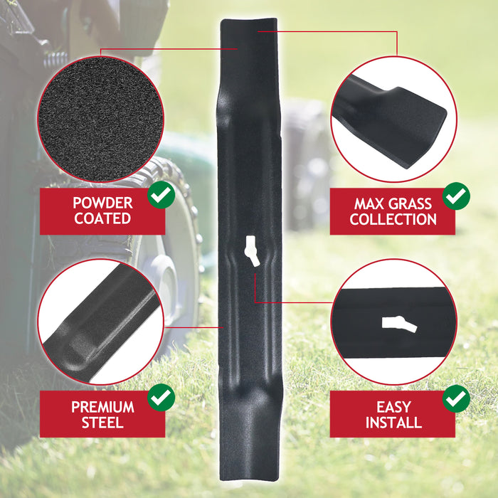 Metal Blade for Challenge RM30 ME1030M RM31 ME1031M Lawnmower (30cm) + Drill Sharpener Attachment