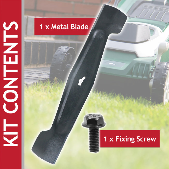 Metal Blade for Qualcast RM37 MEB1437M M2EB1437M M2EB1537M RM37RF Lawnmower (37cm) + Fixing Screw
