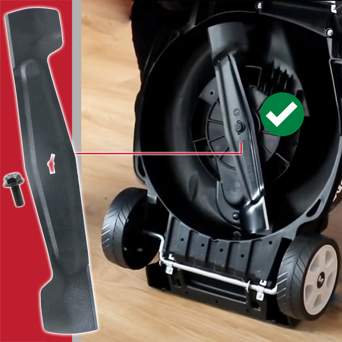 Metal Blade for Qualcast RM37 MEB1437M M2EB1437M M2EB1537M RM37RF Lawnmower (37cm) + Fixing Screw