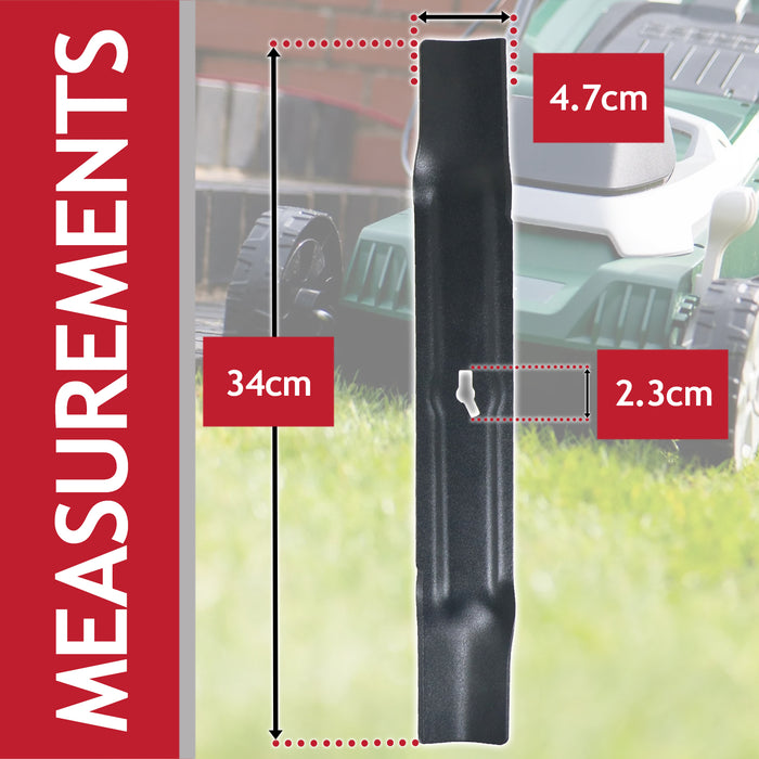 Metal Blade for Qualcast RM34 MEB1234M MEB1434M MEB1334M Lawnmower (34cm)