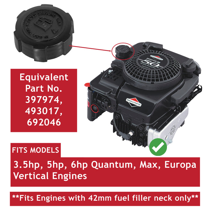 Fuel Tank Cap for Briggs & Stratton Max Quantum Europa Intek Petrol Engine