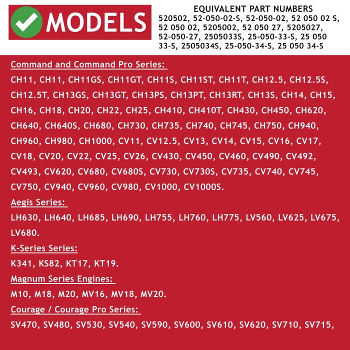 Oil Filter for Kohler Command Courage Aegis Series 520502 52-050-02-S 52-050-02 Engine