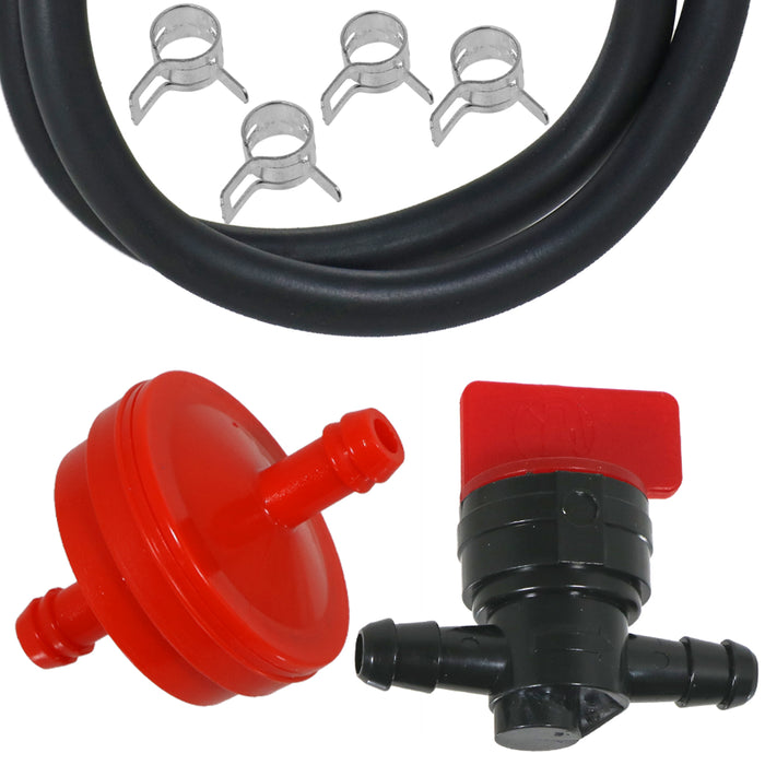 Fuel Pipe Kit for Briggs & Stratton Lawnmower Connection Tank 60cm Inline Tap Clips