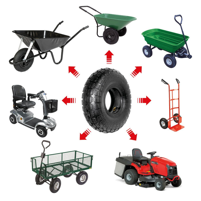 Wheelbarrow Wheel Tyre and Inner Tube (4.10-4 3.50-4, 30psi) 4 inch cart trolley + extra Innertube