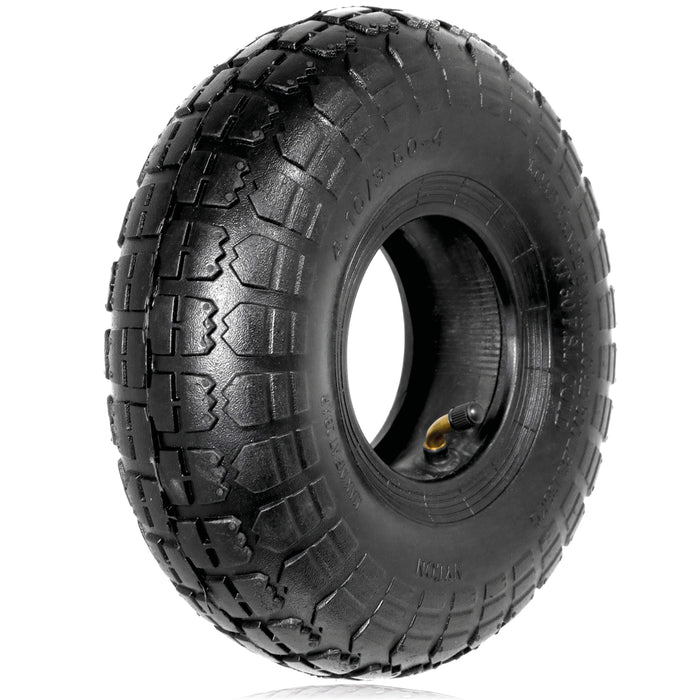 Wheelbarrow Wheel Tyre and Inner Tube (4.10-4 3.50-4, 30psi) 4 inch cart trolley + extra Innertube
