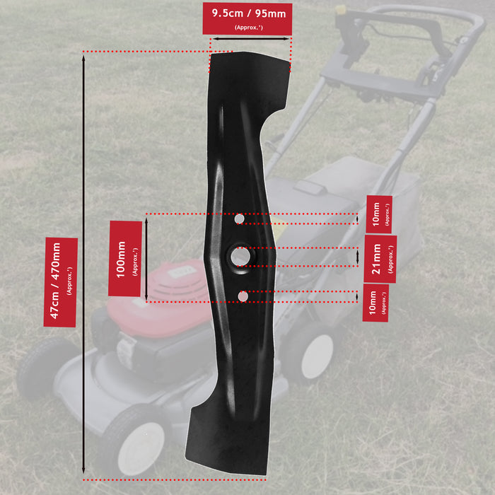 Blade for Honda HRB475 HRB475C HRB476C Lawnmower 19" 47cm 72511-VE0-N00 + Sharpener