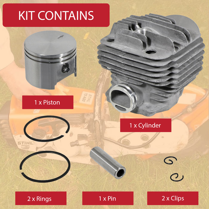 Cylinder Piston Kit for Stihl TS400 Cut Off Saw Disc Cutter Bore Size 49mm