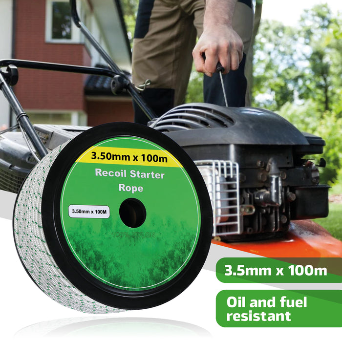 Pull Cord 3.5mm x 100m Starter Rope Recoil Lawnmower Chainsaw Strimmer UNIVERSAL