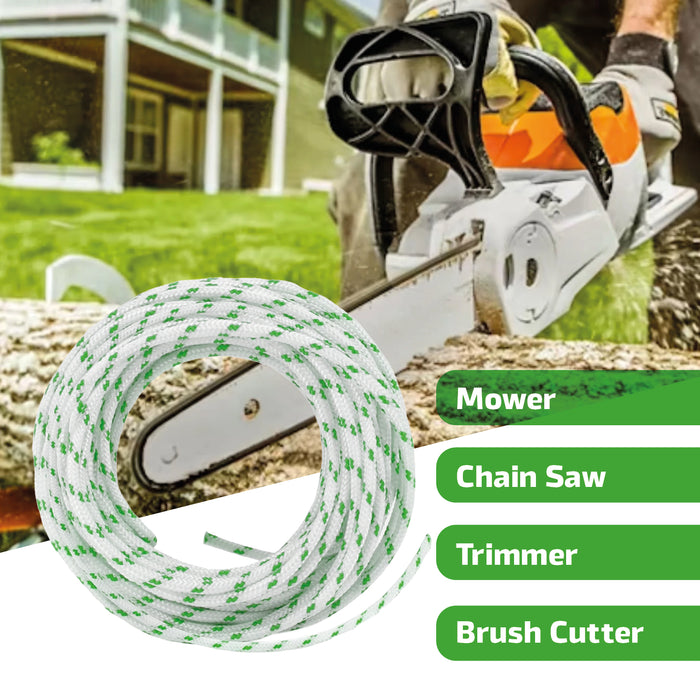 Pull Cord 3.5mm x 100m Starter Rope Recoil Lawnmower Chainsaw Strimmer UNIVERSAL