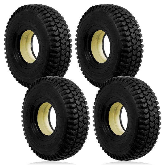 Mobility Scooter Tyre 3.00 x 4 Solid Block Tread 300-4 300x4 260x85 No Puncture x 4