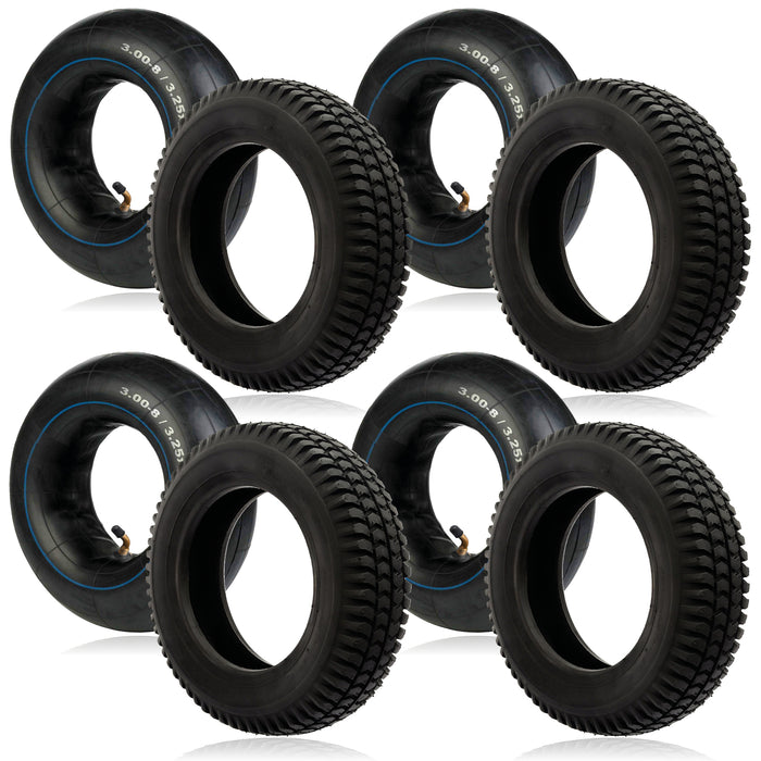Tyre 3.00 x 8 Mobility Scooter Universal 300x8 Wheel x 4 + Inner tube 8 inch Rim x 4