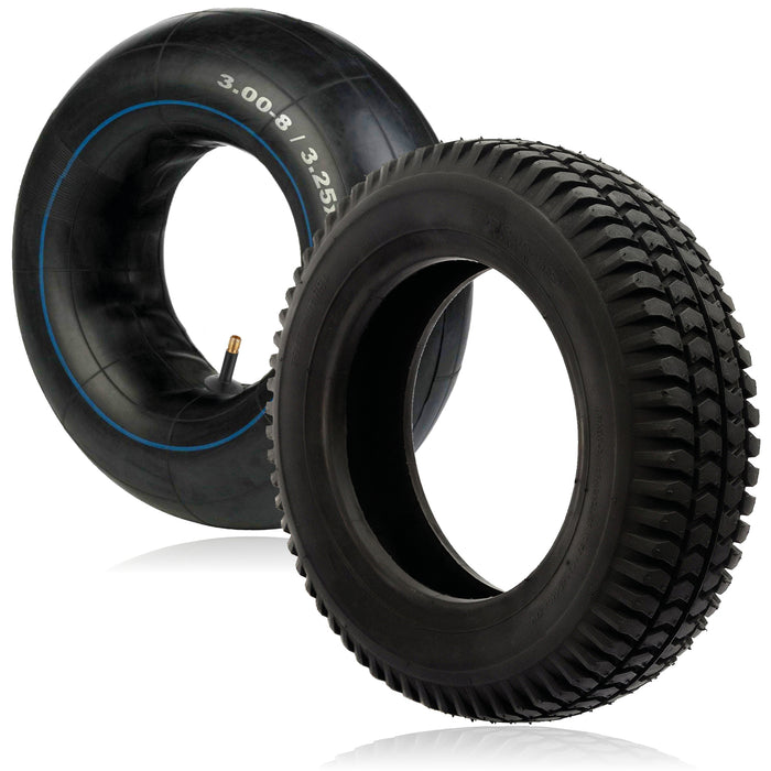Tyre 3.00 x 8 Mobility Scooter Universal 300x8 Wheel + Straight Schrader Valve Inner tube 8 inch Rim
