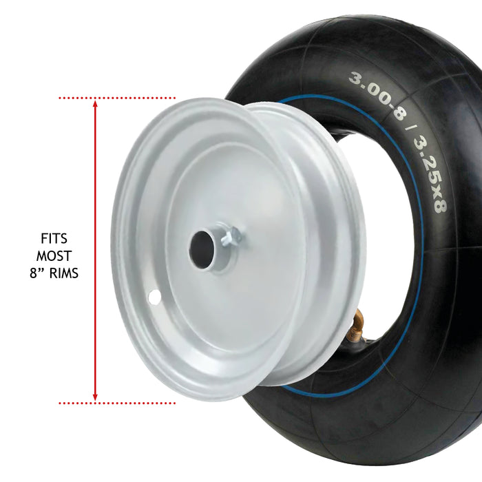 Tyre 3.00 x 8 Mobility Scooter Universal 300x8 Wheel + Straight Schrader Valve Inner tube 8 inch Rim