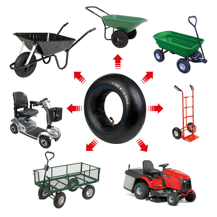 Tyre 3.00 x 8 Mobility Scooter Universal 300x8 Wheel + Straight Schrader Valve Inner tube 8 inch Rim