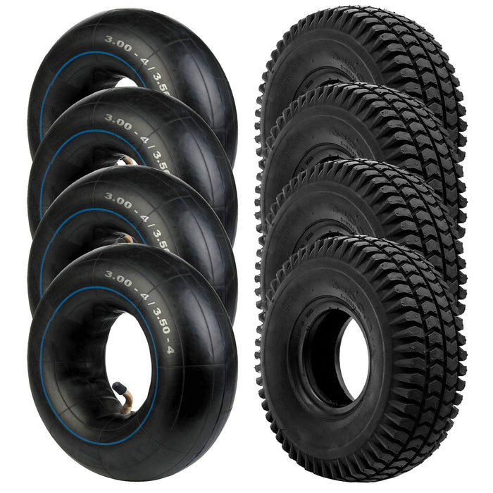 Tyre 3.00-4 Pneumatic Mobility Scooter 300x4 3.00x4 260x85 4" Rim + inner tube x 4