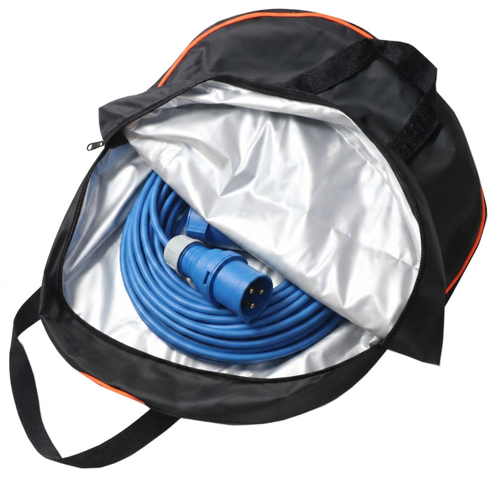 16A Extension Lead 14m 240V 1.5mm Extra Long Outdoor Caravan Motorhome Hook Up Power Cable (Blue) + Storage Bag