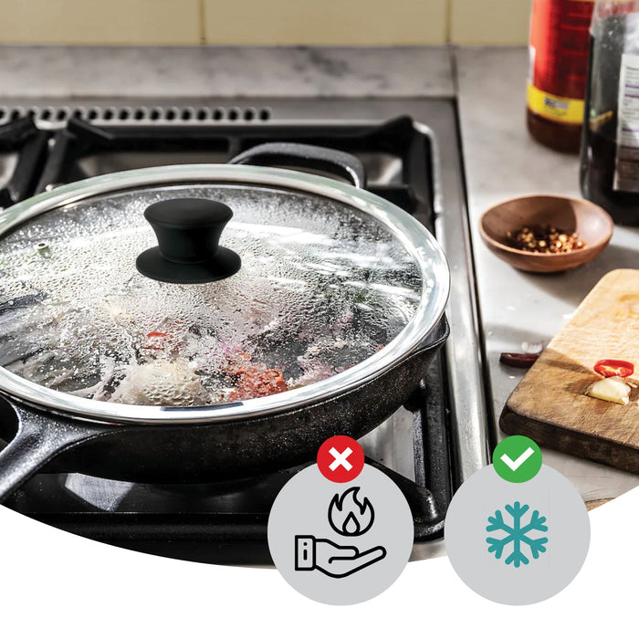 UNIVERSAL Pan Lid Handle 47m Black Silicone Saucepan Steamer Glass Pot Knob x 2