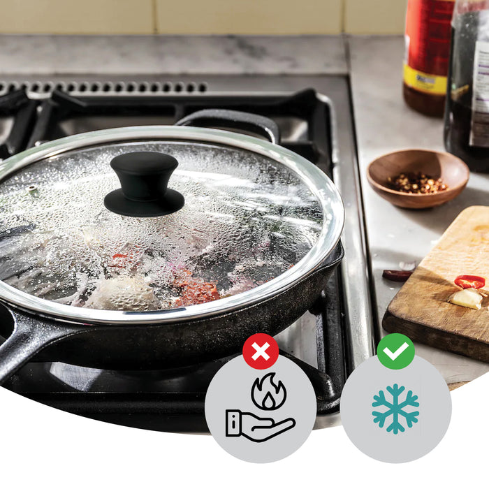 UNIVERSAL Pan Lid Handle 47m Black Silicone Saucepan Steamer Glass Pot Knob