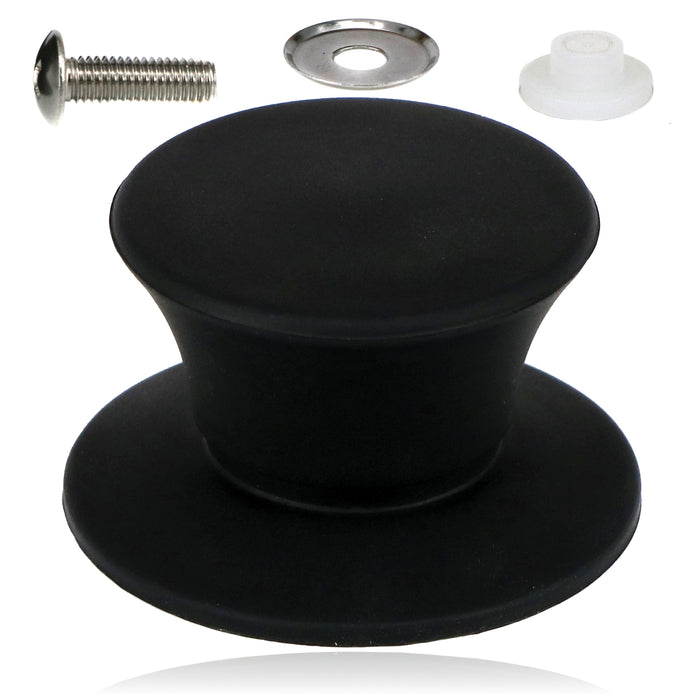 UNIVERSAL Pan Lid Handle 47m Black Silicone Saucepan Steamer Glass Pot Knob
