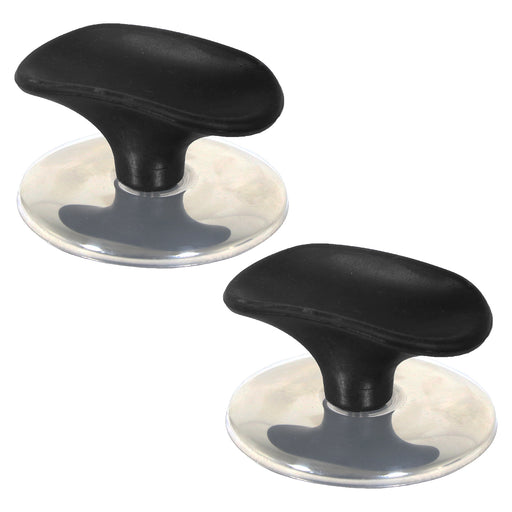 Universal Pan Lid Handle 60mm / 6cm Saucepan Slow Cooker Steamer Pot Knobs (Black / Chrome Silver, Pack of 2)