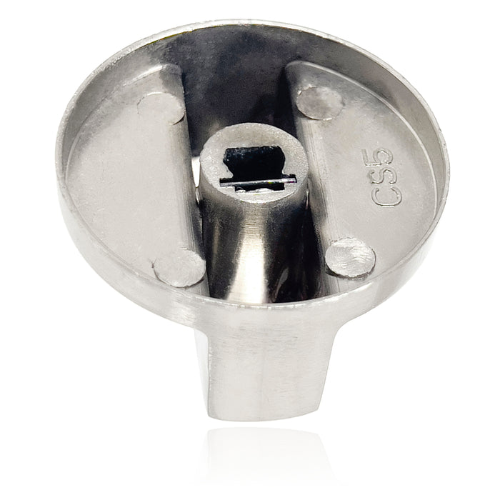 UNIVERSAL Metal Oven Knob Switch Silver Cooktop Stove Hob 6mm D Replacement