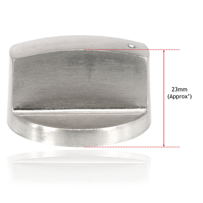 UNIVERSAL Metal Oven Knob Switch Silver Cooktop Stove Hob 6mm D Replacement x 4