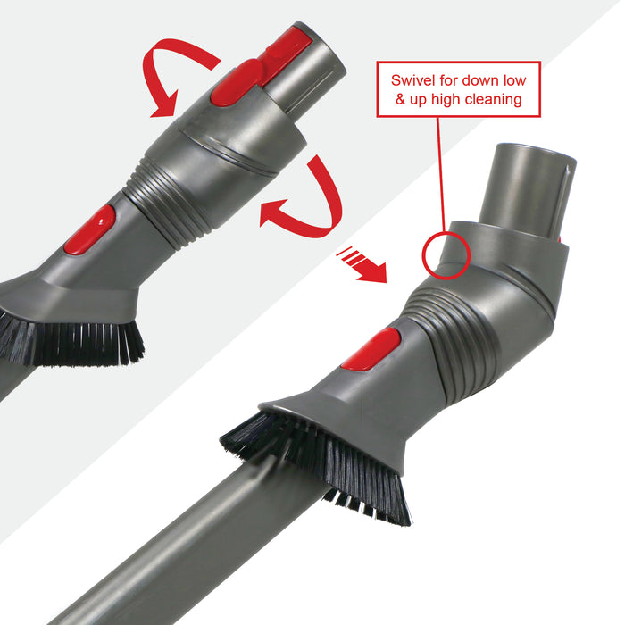 Long Crevice Tool Brush 2-in-1 for VACTechPro V15 400mm Angled