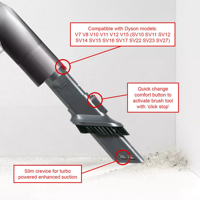 Crevice Tool Brush For Dyson V7 V8 V10 SV10 SV11 SV12 Replacement Short