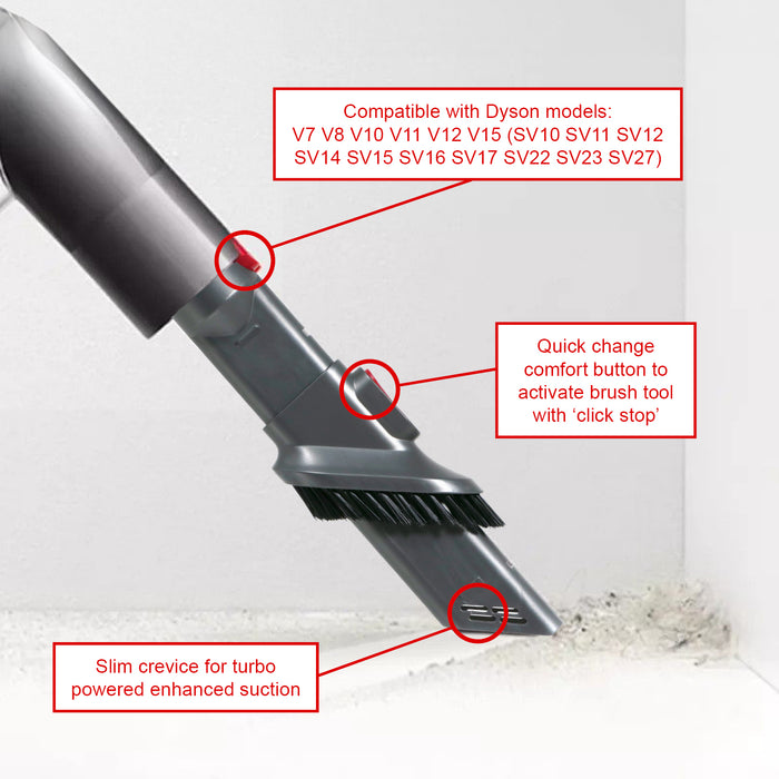 Crevice Tool Brush For DYSON V11 V12 V15 SV14 SV15 SV16 SV17 Replacement Short