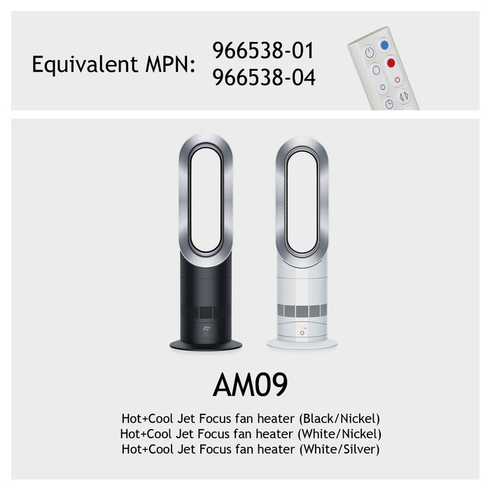 Remote Control for Dyson AM09 Pure Hot + Cool Fan Heater 966538-01 + Battery