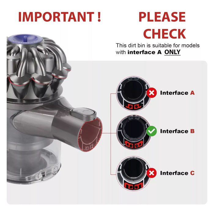 Dust Dirt Bin for Dyson V6 Total Clean Absolute Red SV06 SV09 Vacuum Cleaner 966709-01