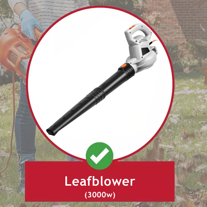 Cable for Vonhaus Leafblower 3000w Garden Vac Leaf Blower Plug Power Lead (20m)