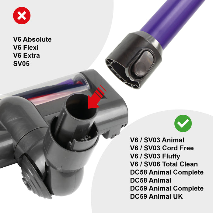 Brush Head for Dyson V6 DC58 DC59 SV03 SV06 Animal Motorhead Bar 949852-05