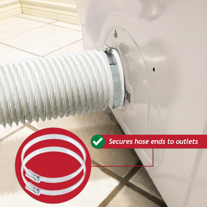 Hydroponics Vent Hose 4" x 2.5m PVC Aluminium Foil Insulated Duct Outlet Pipe + Clamp Clips