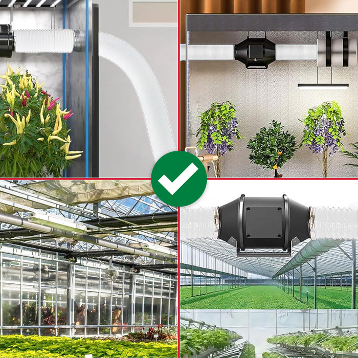 Hydroponics Vent Hose 4" x 2.5m PVC Aluminium Foil Insulated Duct Outlet Pipe + Clamp Clips